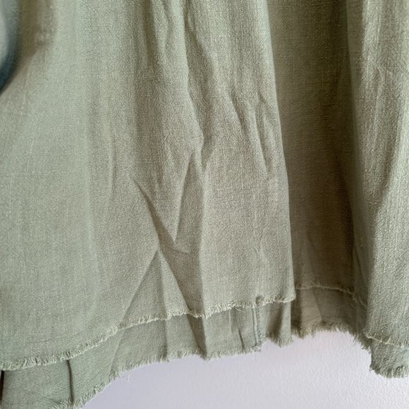 Umgee NWT Sage Leopard Front Pocket Linen-Blend Sleeveless Dress MEDIUM - Picture 4 of 6